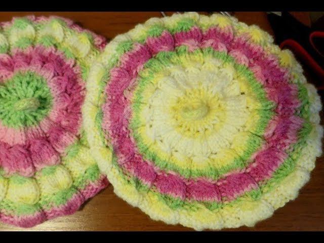 БЕРЕТ спицами. ( Beret Tied With Knitting Needles )
