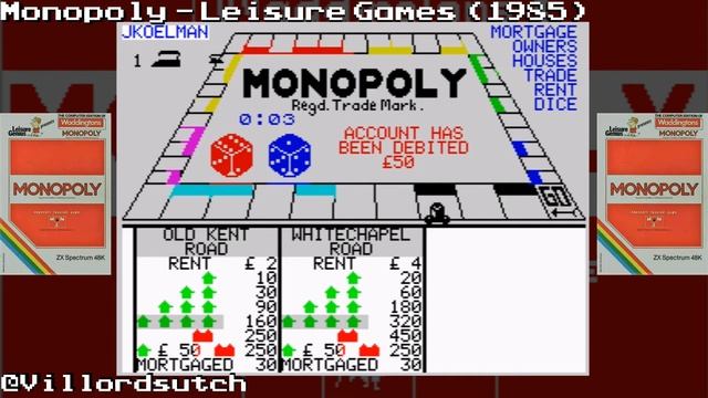 Monopoly for the ZX Spectrum from Leisure Games (1985) смотреть онлайн