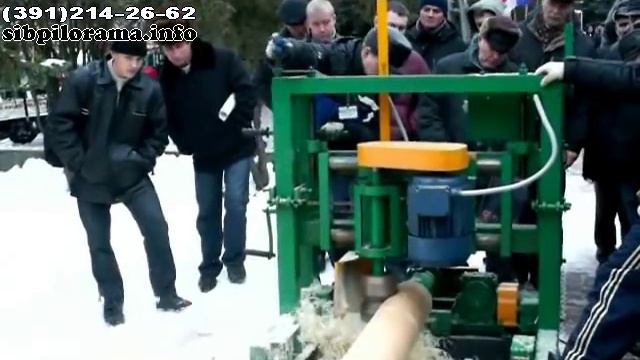 Линия оцилиндровки бревна в одном станке www.sibpilorama.info смотреть онлайн