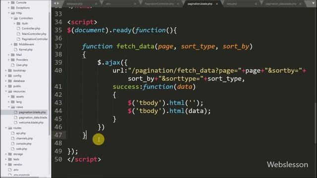 Sorting with pagination in Laravel using Ajax смотреть онлайн
