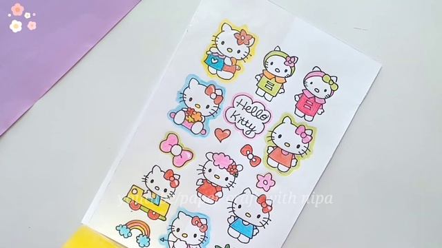 How to Make Your Own Cute StickerDIY Hello Kitty StickersOrigami craft with paperDiy