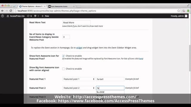 How to Set Font Awesome Icon - Free WordPress Theme AccessPress Lite | WordPress Tutorial смотреть онлайн