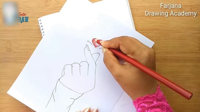 How to draw a Tumblr Korean Heart || A Beautiful Girl Hand Holding Love Icon || Art Video смотреть онлайн