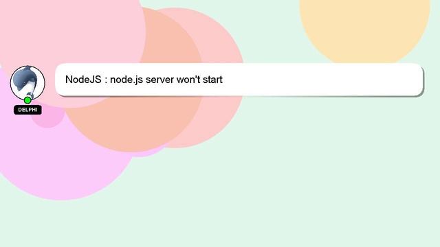 NodeJS : node.js server won't start смотреть онлайн