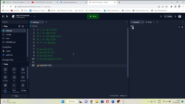 2.4-DARS. Python||Matematik operatorlar смотреть онлайн