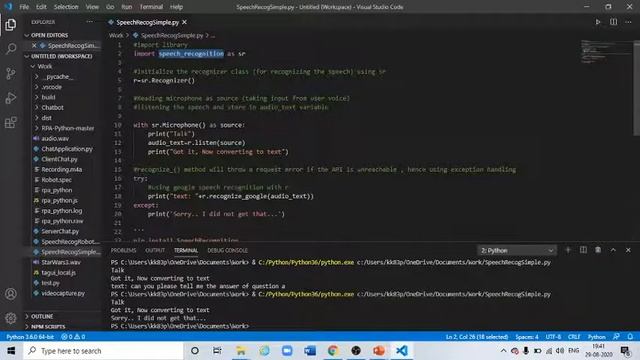 Speech Recognition with Python basic example| Python Tutorial | Speech Recognition #2| смотреть онлайн