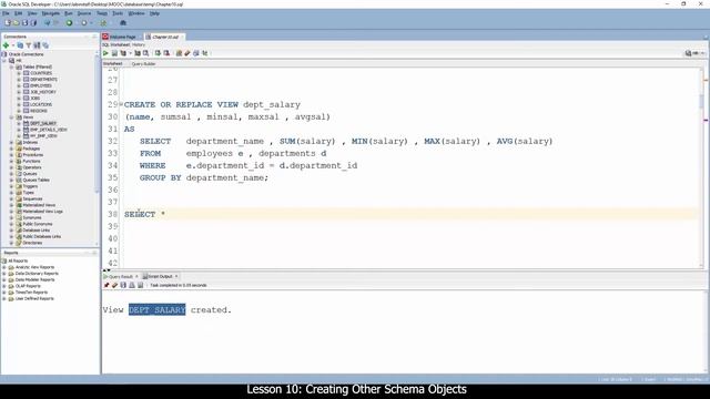 LESSON 10 Creating Other Schema Objects смотреть онлайн