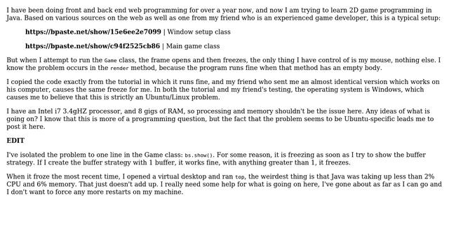 Ubuntu: Java game loop causing Ubuntu to freeze (2 Solutions!!) смотреть онлайн