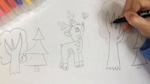 Олененок.Рисуем маленького оленя.          #олень #урокирисования #рисуем #животные #олень