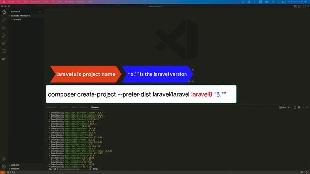 Creating Laravel 8 project using composer смотреть онлайн