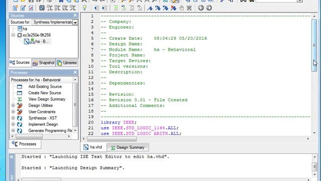 VHDL code for Half adder using Xilinx смотреть онлайн