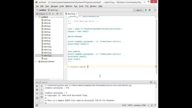 Temel Python Dersleri 13 Dosya Okuma Ve Yazma смотреть онлайн