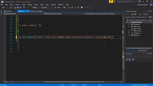 Visual Studio SQL Database Tutorial 02 - C# SignUp form using SQL Database - SQL Server Tutorials смотреть онлайн