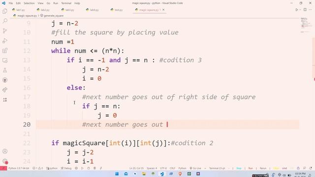 Magic Square in Python | using conditions + formula | #python_34 смотреть онлайн