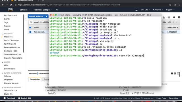 Create flask app & configure nginx - Deploy Flask application on EC2 p.4 смотреть онлайн