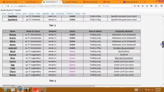 MM2 Value List (UPDATED) | MM2 ROBLOX смотреть онлайн