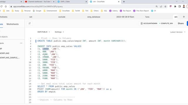 SQL Day 15: Pivot and Unpivot смотреть онлайн