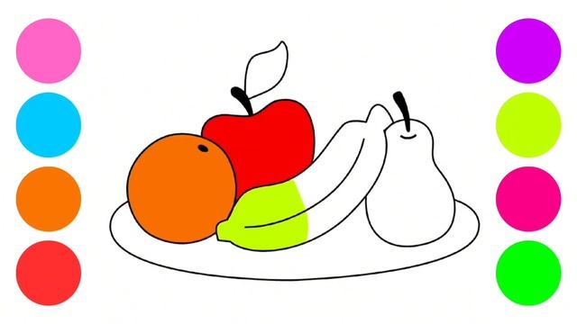Coloring Fruits For Kids | Learn Colors For Toddlers | Sunshine Coloring Art