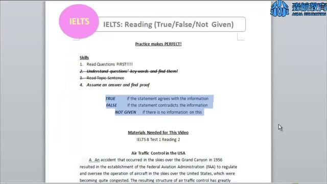 IELTS - 解讀 Reading（True/False/Not Given) 隱含定義 - Lesson 3 Part 1 смотреть онлайн