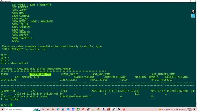 ADRCI Locate alertlog,traces, incident files,set retention, purge traces смотреть онлайн