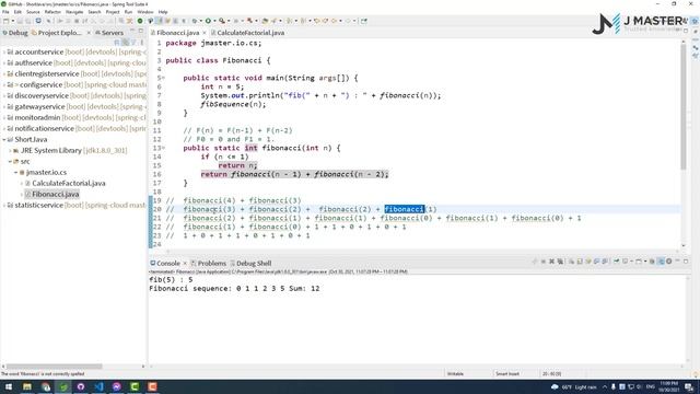 (Vi) JAVA RECURSIVE 02 - Dãy Số Fibonacci Dùng Đệ Quy Trong Java - JMaster.io