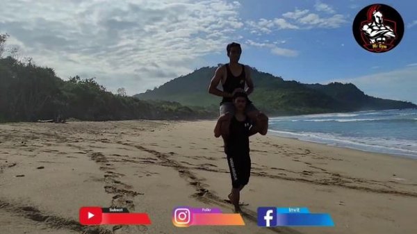 ?Challenge Shoulder ride 80kg || Pulau Merah- Red Island?