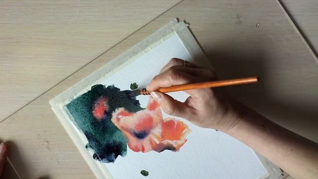 Картина акварелью "Маки" Speed painting смотреть онлайн