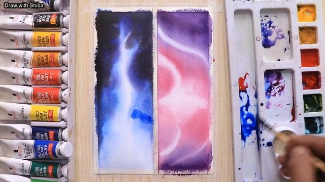 Easy watercolor painting ideas beautiful night sky for beginners step by step смотреть онлайн