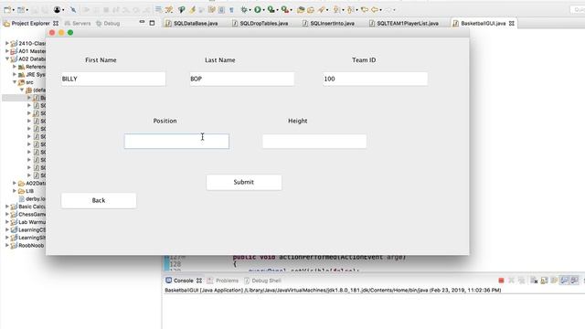 Java-SQL Basket Ball Data Base GUI смотреть онлайн