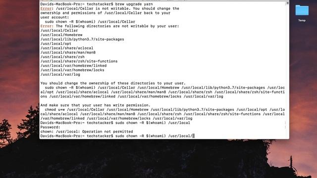 brew install Error: /usr/local/Cellar is not writable (Homebrew, macOS) смотреть онлайн