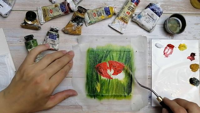 Как нарисовать красный Мак маслом смотреть онлайн