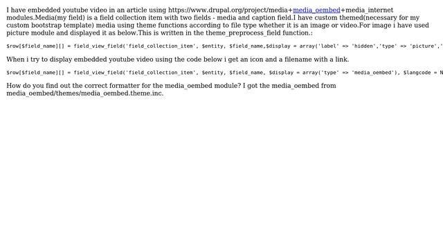 Drupal: Display youtube video using Media Oembed in the node смотреть онлайн