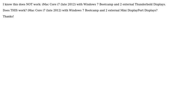 Apple: iMac w/ Bootcamp and 2 external Mini DisplayPort? смотреть онлайн