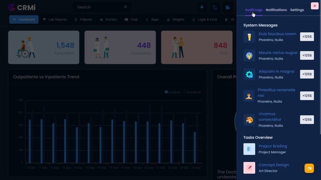Hospital Dashboard Bootstrap 5 Admin Template with Dark LTR Theme смотреть онлайн