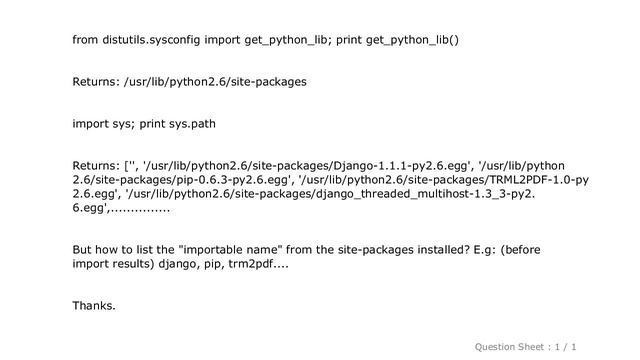 Django : Listing installed python site-packages? смотреть онлайн
