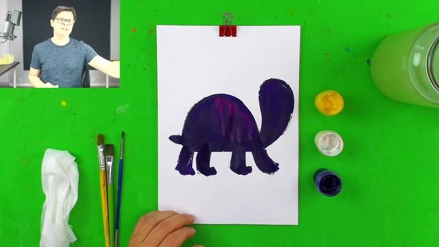 Как нарисовать ЧЕРЕПАХУ - Гуашь Детский сад - Рисуем красками смотреть онлайн