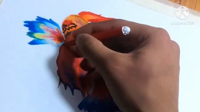 Painting Water color portrait of BETA Fish using doms sketch pen. (Experiment) Dhruv jain Arts смотреть онлайн