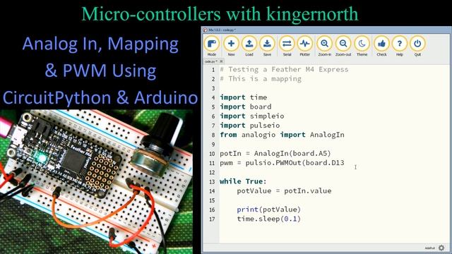 Analog In, Mapping & PWM using CircuitPython & Arduino смотреть онлайн
