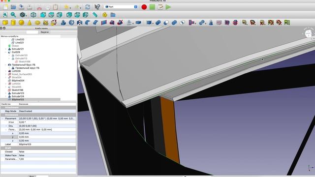 3d проект во FreeCad, как легко строить гнутые поверхности сразу в 3 плоскостях смотреть онлайн