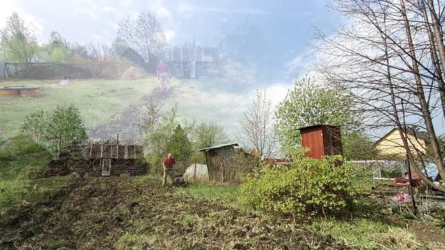 Обработка мотокультиватором залежной земли. Дачный участок в СНТ Восход Пашинский. смотреть онлайн