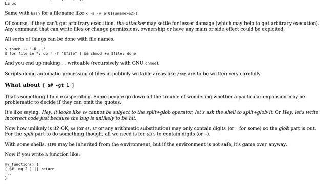 Unix & Linux: Security implications of forgetting to quote a variable in bash/POSIX shells смотреть онлайн