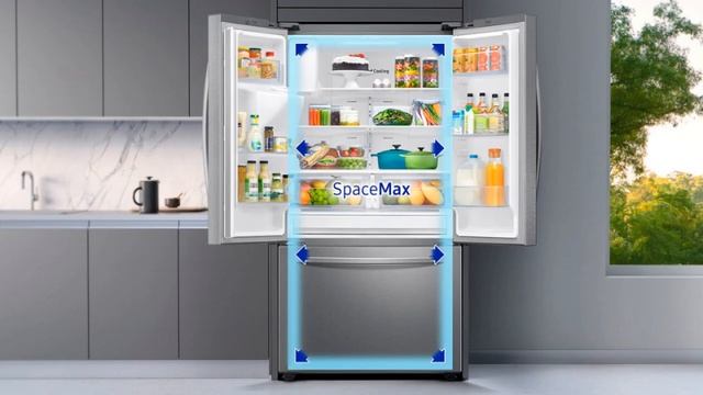 Samsung - 27 cu. ft. Large Capacity 3-Door French Door Refrigerator with External Water & Ice смотреть онлайн