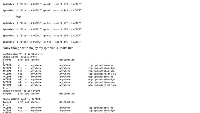 allow windows shares through iptables in debian 9 смотреть онлайн