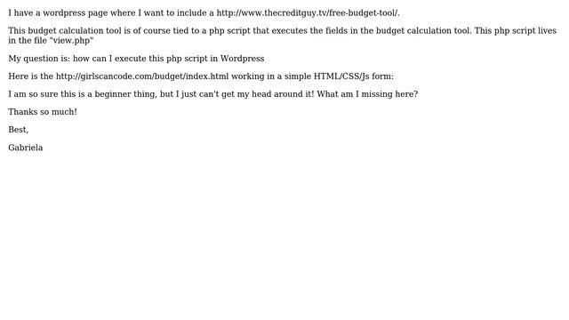 Wordpress: How to execute a simple php script in WP (I don't think wp_enque_script applies here)? смотреть онлайн