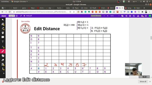 Natural language processing (Spring 2021) Week 02 Minimum edit distance смотреть онлайн