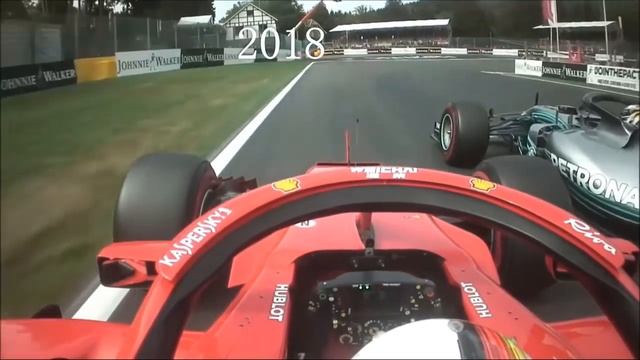 Vettel vs Hamilton - Kemmel straight battle (2017 vs 2018) смотреть онлайн