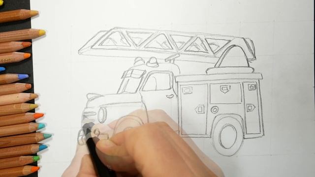 How to Draw a Fire Truck for Kids | Как нарисовать пожарную машину смотреть онлайн