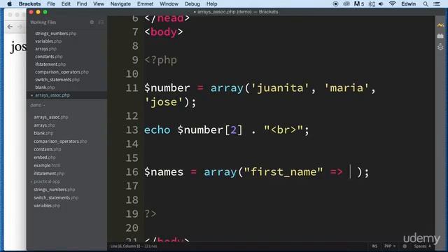 4 Associative Arrays - DATA TYPES - PHP FOR BEGINNERS - BECOME A PHP MASTER - CMS PROJECT COURSE смотреть онлайн