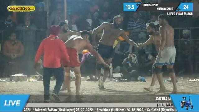 Final match | Bhagwanpur VS Khadur Sahib | Sathiala (Amritsar) Kabaddi Cup 22 Feb 2022 смотреть онлайн