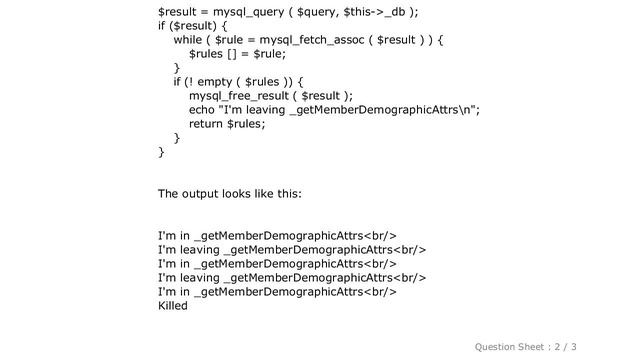 MySQL : Generic "Killed" error in PHP script смотреть онлайн